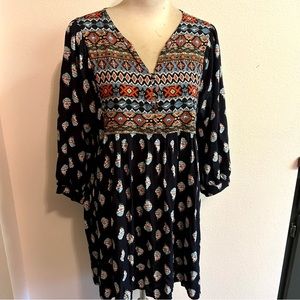 Umgee tunic long top / short dress boho style sz large good condition